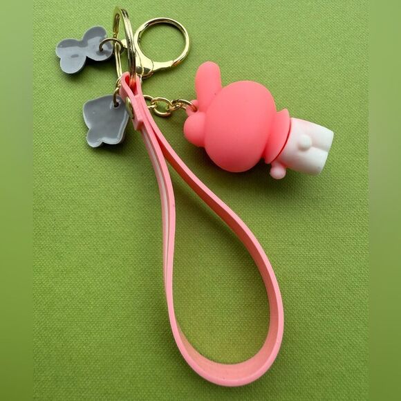 My Melody Pink Strap Keychain with Charms & Wristlet – Sanrio Kawaii Cute Gift - Picture 9 of 17